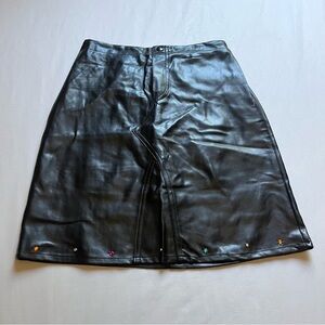 RAMPAGE vintage black pu pleather leather faux leather vinyl beaded studded mini
